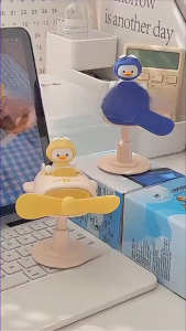 Quiet Desk Fan Duck Pilot Bedside Air Circulator Fan Portable Lightweight Cooling Device Multi-Angle Adjustment Cooler For