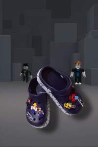 Sandal baim roblox Abu-abu anak laki-laki fashion trendy terbaru