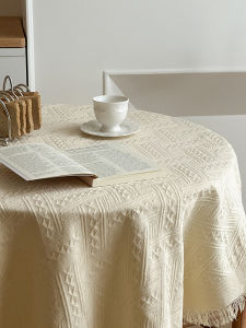 Ins Cotton Linen round Tablecloth Vintage French Luxury Rectangle Stall Tea Table Cloth Home Decor Table Cover Indoor Scene