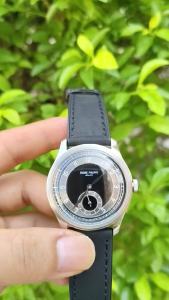 Đồng Hồ Cơ Nam Cao Cấp 38MM Mặt Số Men Đen ST17 Lên Dây Cót Thủ Công Dây Da Chống Nước Thời Trang Phong Cách Thường Ngày Vỏ Thép Không Gỉ