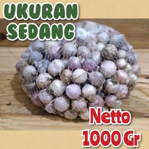 Bawang Putih Tunggal Lanang Ukuran Tanggung Kemasan 1 kg Kualitas Baik
