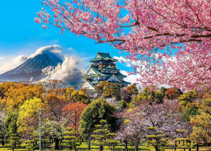 1000/500/1200/20000 Piece Paper Jigsaw Puzzle of Adult in Cherry Blossoms Landscape Puzzles Games Family Fun Toy Game Night Gift