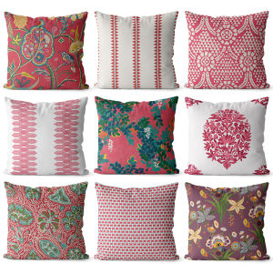 Ghế Sofa Vải Lanh Cotton Hai Mặt Màu Đỏ Kiểu Pháp Đệm Đầu Giường Văn Phòng Siesta Đệm Trưa Đơn Giản Thoải Mái