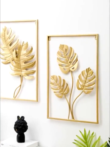 Walldecor dinding besi Hiasan dinding Frame metal gold Pajangan dinding bingkai logam emas Besi tempa dipasang di dinding