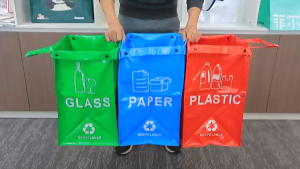 Mishilei Foldable 40 L Large Capacity Foldable Trash Can Waterproof PP Storage Bag Dirt-resistant Portable for Home/outdoor