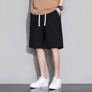 ROMON | Romon Mens Summer Thin Fashion Loose Mid-Waist Running Quick-Dry Sport Casual Five-Quarter Length Shorts Polyester Fiber