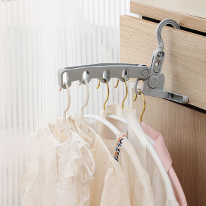 Five-Hole Foldable Clothes Hanger Travel Portable Dormitory Hanging Clothes Hotel Travel Indoor Clothes Hanger Handy Gadget