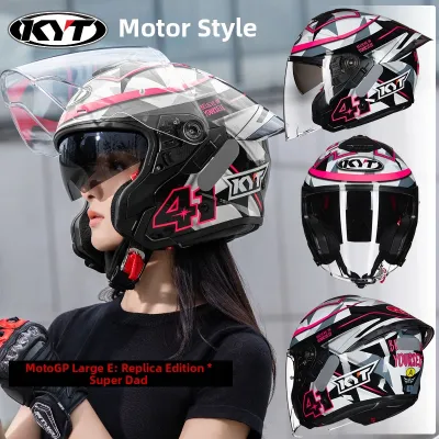 KYT | Spring Summer 3/4 Helmet with Large Spoiler