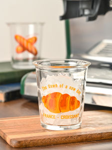 Original Design Glass Cup Coffee Cup Ice American Water Cup Home Use Ins Style Juice Drink Milk Cup round Shape Calcium Sodium Glass