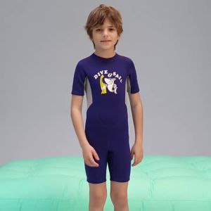 2.5MM Neoprene Wetsuits Kids Swimwears Diving Suits Short Sleeves