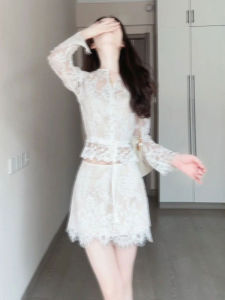 CHANGTONG | French Lace Beautiful Unique Two-piece Set