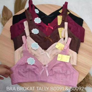 Bra Brokat Tanpa Kawat TALLY B0091 & B0092 Size 36-46 Cup B-C / BH Tanpa Kawat Tanpa Busa Brokat TALLY