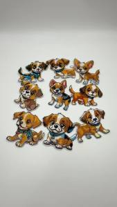 9Pcs Cartoon Puppy Dog Embroidery Iron On Patches Clothing Hole Repair Decor Stickers Clothes Bag DIY Garment Accessory Applique