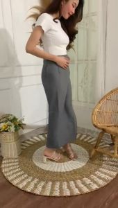 ROK KERJA PANJANG /ROK SPAN REMPEL PANJANG / ROK SPAN POLOS PANJANG / ROK SPAN PANJANG MURAH