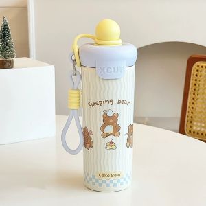Cốc Giữ Nhiệt Bằng Thép Không Gỉ Dễ Thương Cốc Cốc Hút Có Thể Mang Theo Cho Học Sinh Đi Học Cốc Cốc Ngoài Trời Cho Nữ