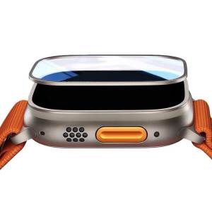 Tempered Glass for Apple Watch Ultra 49mm Titanium Metal Frame Anti-Scratch film for Series Ultra 2 Screen Protector Accessories