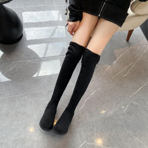 IELGY Women's Plus Size Over Knee Elastic Suede Boots