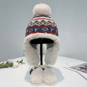 New 2025 Knitted Woolen Hat Autumn Winter Korean Style Versatile High-End Sensation Cycling Cold Proof Warm Northeast Ear Protection Hat