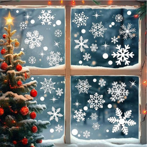 20X30CM Christmas Decor Window Snowflake Stickers Glass Window Stickers for Christmas Supplies Home Room New Year Gift Navidad