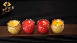 【Wholesale】24 hours smokeless Butter Lamp Candle Vegetable Oil Eco-friendly lotus flower candle Lamp Odourless Lotus Ghee Lamps七彩莲花酥油蜡烛