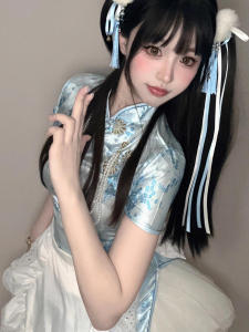 Chinese Cheongsam Dress Halloween Christmas Cosplay Uniform Soft Girl Maid Uniform Short Sleeve Daily Wear Other Material