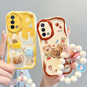 Phone Case Realme GT Master Edition Realme 8 5G Realme 7 5G New Cute Cartoon 3D Cheese Bear Doll Casing Cream Border Silicone Soft Cover with Flowers Bracelet 2023