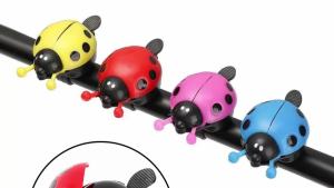 PINMOAP 1PC Ladybug Bike Bell Cute Kids Bicycle Handlebar Ring Horn Loud Clear Sound For Scooter Mtb Road Bike Cycling Accessory