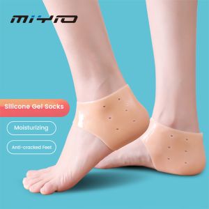 MIYIO 2PCS Silicone Rubber Gel Socks Anti Cracking Liner Heel Socks Elastic Silicon Moisturizing Foot Skin Care Heel Foot Protection