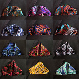 41 Colors 25*25cm Mens Business Suits Pocket Square Handkerchiefs for Wedding Paisley Dot Stripes Hankies Mens Pocket Towel