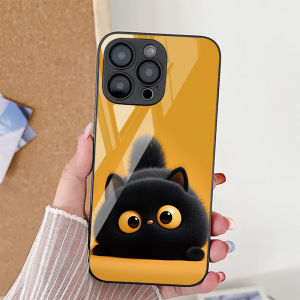 Tempered Glass Cat Phone Case For Samsung Galaxy A57 5G Funda A56 A55 A54 A17 A16 A15 A37 A36 A14 A13 A12 A53 A52 A33 A34 Cover