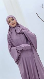 MUKENA TERUSAN DEWASA BAHAN JERSEY PREMUIM MUKENAH LAJURAN