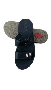 Dép da nam 2 quai ngang cao cấp đế đúc PU nguyên khối iDÉP DL187