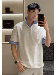 Áo Thun Polo Tay Ngắn Cổ Bẻ Màu Trắng Thường Ngày Mùa Hè Cho Nam Áo Thun Cotton Thoáng Khí Thoải Mái Thời Trang Mùa Hè