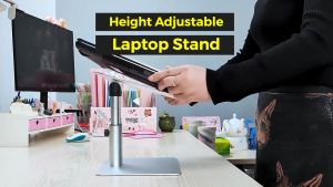 Smart Ergo Height Adjustable+Angle Adjustable Laptop Stand | Aluminium Alloy Ipad Stand |