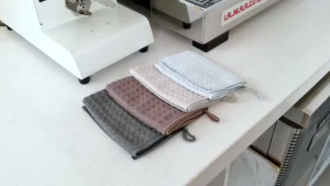 Microfiber Waffle Weave Dish Cloths Quick Drying Gray Kitchen Coffee Machine Cleaning Cloth