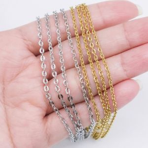 Dây chuyền titan nữ mắt xích oval 2.3 mm vân họa tiết cánh quạt lấp lánh sáng màu không gỉ