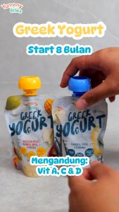 YUMMY BITES GREEK YOGURT cocok untuk mencegah sebelit pada si kecil - Milna Delight Fruit Puree