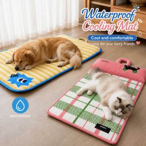 Lovinland Pet Dog Bed Mat Waterproof Non Slip Outdoor Travel Mat for Camping & Car Roll Up Pad for Medium & Large Dogs Machine Washable Summer Cooling Mat