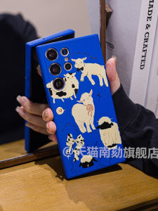 เคสโทรศัพท์ซิลิโคนป้องกันการตกหล่นแบบเต็มจอสำหรับ Samsung S25 Ultra S25 Edge S23 A52 S21 plus Note20 A54 A53 A51 รูปผีเสื้อและแกะน่ารัก