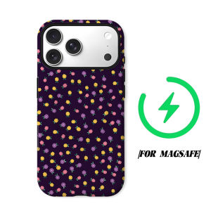 Dark Purple Tiny Flower Phone Case for iPhone 18 17 16 15 14 13 12 11 Air Pro Max Plus Double-layer Cover