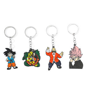 Bandai | Dragon Ball Z Keychain Anime Son Goku Roshi & Black Goku Metal Pendant Enamel Key Chain for DBZ Fans Accessories Gifts