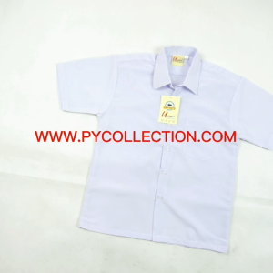 Combo Deal Sepasang ~ Kemeja Putih Pendek Licin + Seluar Panjang Rendah / Baju Sekolah Unipro UP003 / UP009 / PB001B