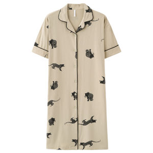 Áo cardigan nữ MiiOW làm bằng vải cotton dài tay in da báo sang trọng cỡ lớn