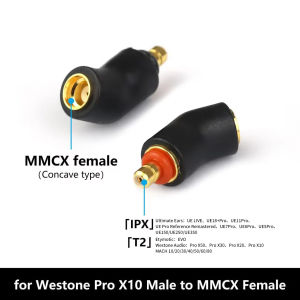 OKCSC BaX T2 IPX to MMCX Connector Earphone Cable Converter For Westone Pro X10-X50 MACH10- 80 IEMs Earbuds Audio Adapter
