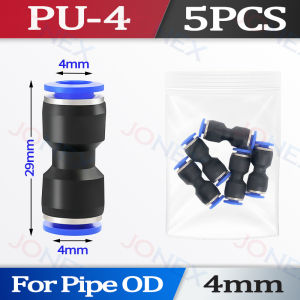 5PCS Pneumatic Fittings Connecotrs 4mm 6mm 8mm 10mm PU/PV/PE/PY Type Quick Release Push In Connection For Air Water Hose Tube