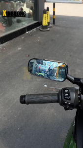 Th-fashionshop - กระจกรถจักรยานยนต์ (สีดำสีฟ้าเดียว) กระจกสากลซ้ายและขวาล้างป้องกันแสงสะท้อน