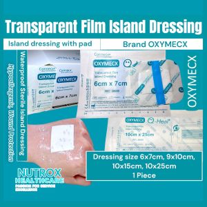 Island Dressing With Pad Transparent Waterproof Dressing 6x7 9x10 10x15 10x25cm Polyurethane Film Sterile