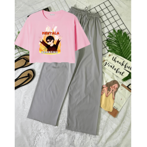 Setelan Celana Kulot Remaja Perempuan Usia Tanggung Oversized Sleep Beauty