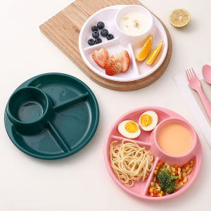 WORTHBUY Fruit Salad Plate Microwave Safe Reusable Divided Dinner Plates Food Dishes Cake Dessert Tray Kitchen Tableware