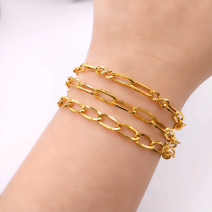 Yon Hing Rantai Tangan Sauh Paper Clip (Budak) Emas 916